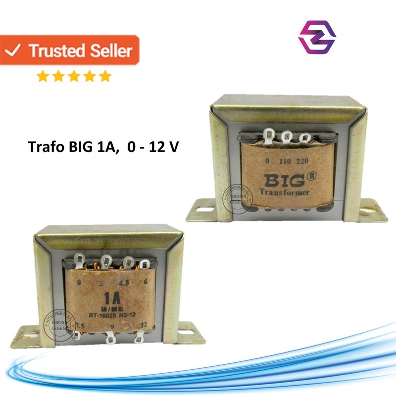 Trafo 1A ampere 0 - 12V non CT engkel Big