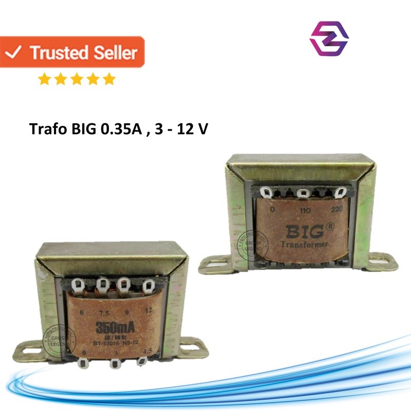 Trafo 350 mA 0 - 12V non CT engkel Big