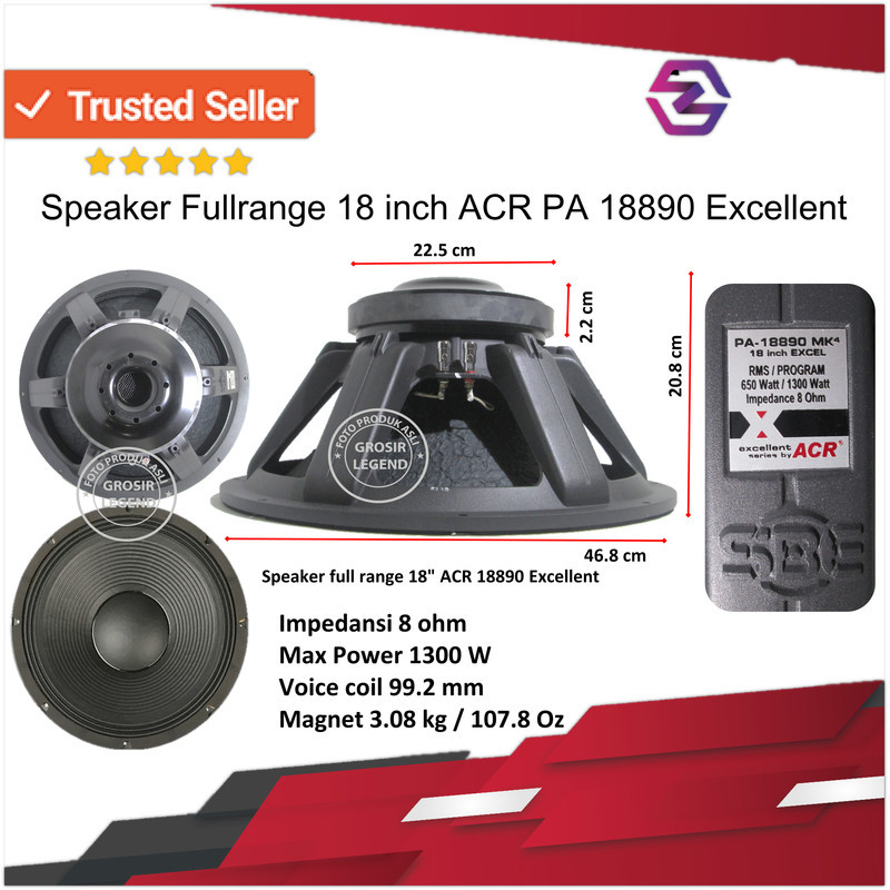 Speaker fullrange 18 inch ACR PA 18890 Excellent