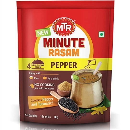 

Produk Unggulan] RASAM PEPPER MTR NEW 60G / Rasam Lada Hitam Instant / Ayurveda