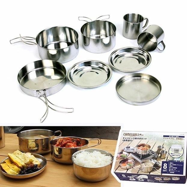TERBARU cooking set gunung stainless paket alat masak outdoor camping