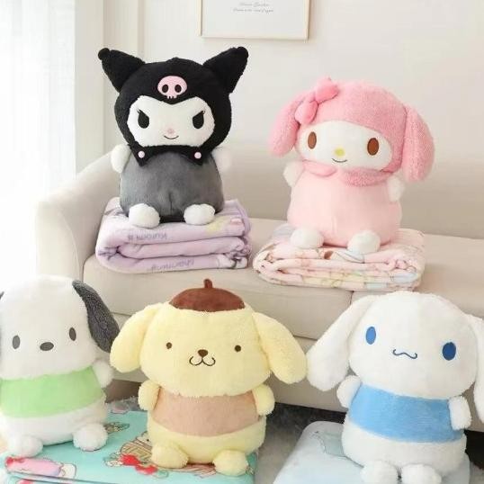 Bantal Selimut Cartoon Melody Pochaso Purin Kuro Berdiri Bahan Plush