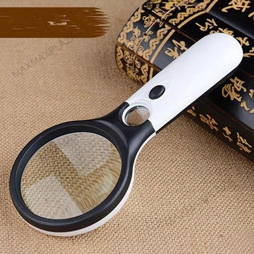

LI34 2in1 Magnifier Gelas Kaca Pembesar Dengan Lampu 3 LED Loop Magnifying Untuk Membaca dan Perhiasan Hemat