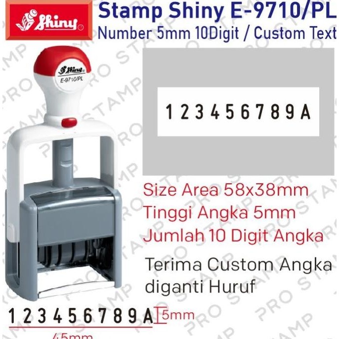 

Stempel Shiny Esential E-9710/Pl Angka 5Mm 10Digit Tersedia