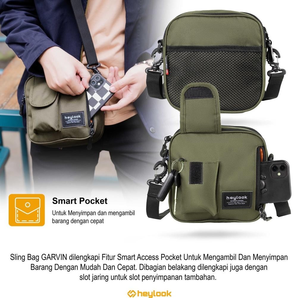 VIRAL HEYLOOK Official - Tas Selempang Pria GARVIN Tas Slempang Pria Tas Hp Tas Kecil Pria Sling Bag