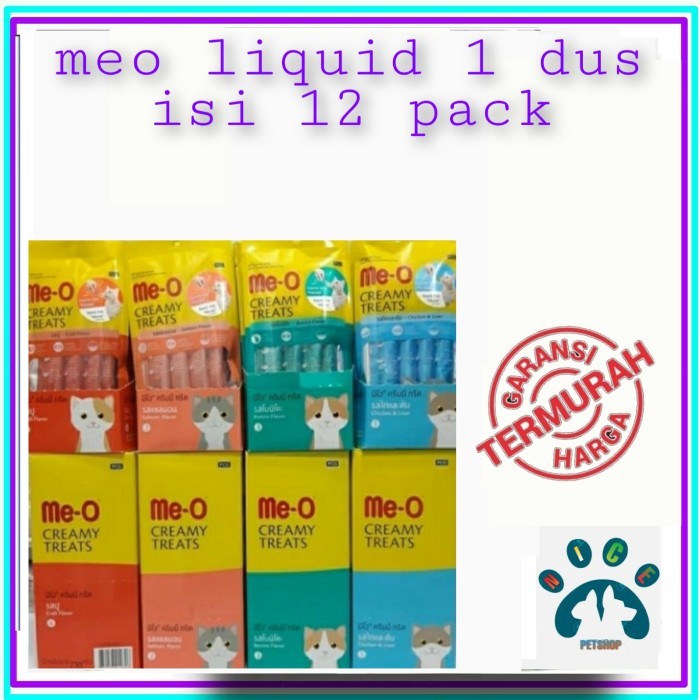 Meo Liquid 1 Dus Isi 1 Pack / Cemilan Snack Kucing Me- O Creamy Treats