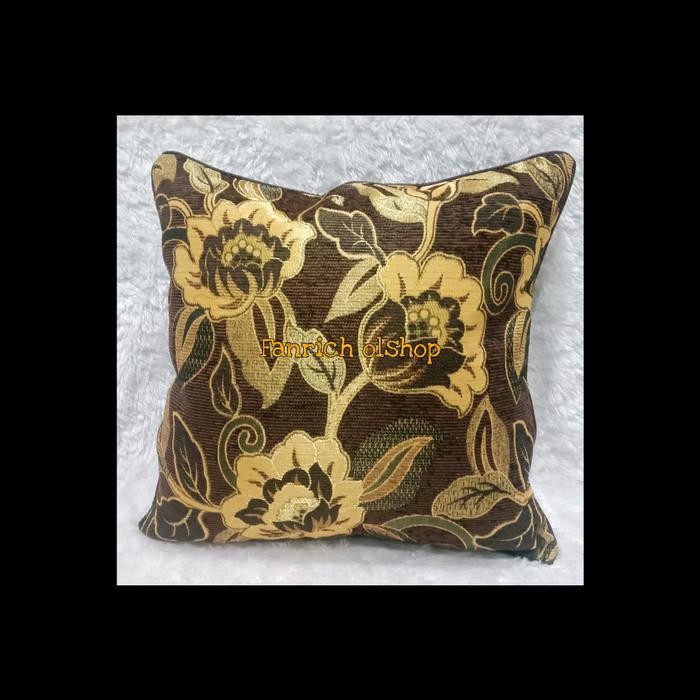 Set Sarung Bantal Sofa Kursi Uku 50X50 Tamu Mewah Bunga Premium