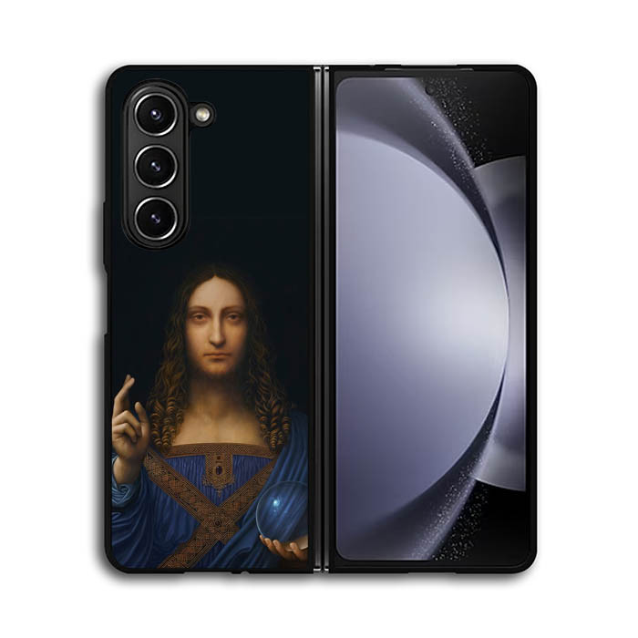 Casing Custom Hardcase Softcase Samsung Galaxy Z Flip 6 5 4 3 Z Fold 6 5 4 3 Salvator Mundi Leonardo