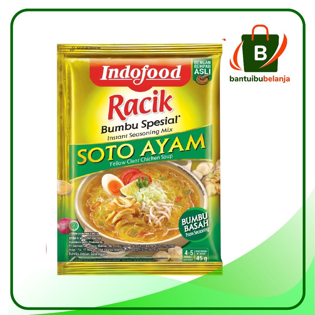 

Bumbu Basah INDOFOOD SOTO AYAM kemasan 45 gram