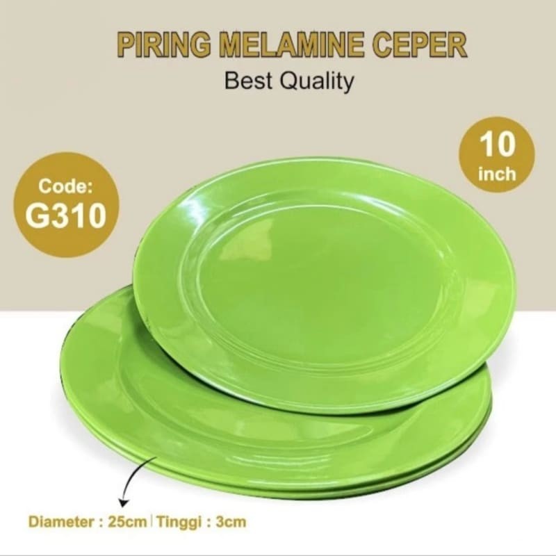 Piring Ceper melamin 10 inch MeiShing/ Piring Ceper melamin 25 Cm