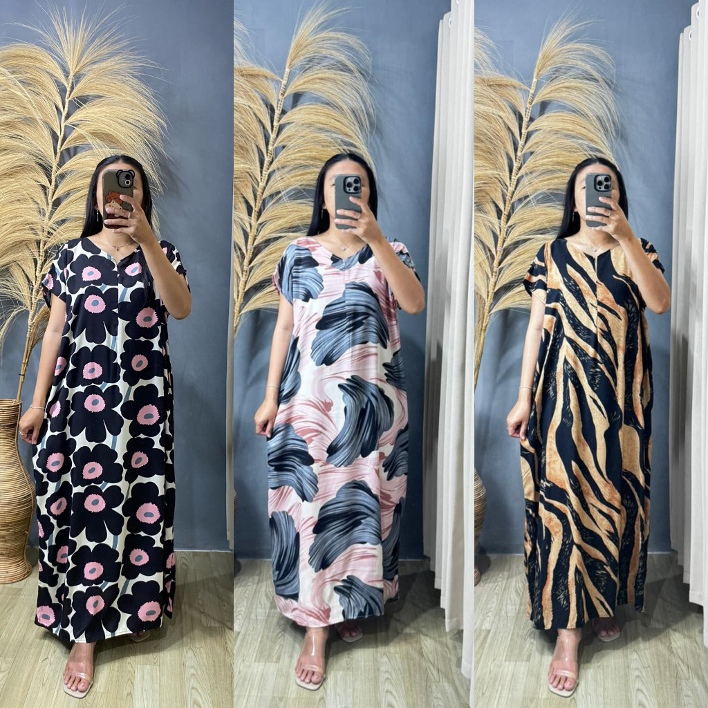 Daster Wanita Terbaru 2024 Dress Remaja Kekinian Sexy Baju Bumil Busui Lengan Panjang Pendek Korean 