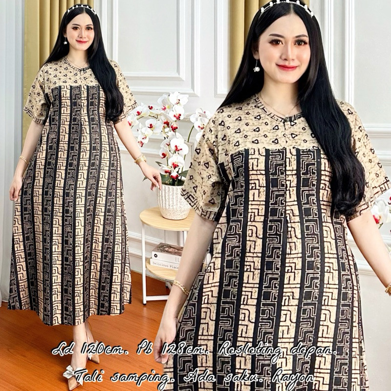 Daster Wanita Terbaru 2024 Pakaian Santai Perempuan Hamil Dres Dstr Selutut Baju Bumil Busui Lengan 