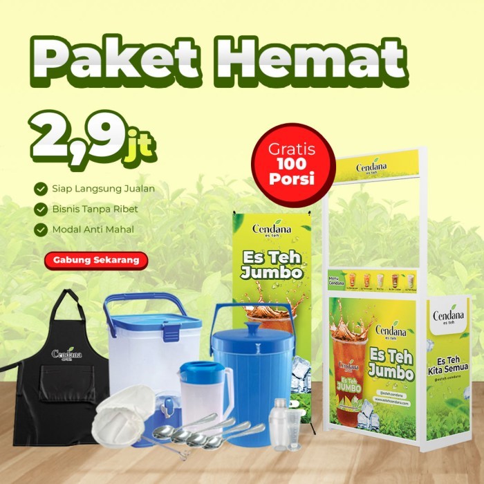 

Paket Kemitraan Super Ekonomis Es Teh Cendana + Ongkir