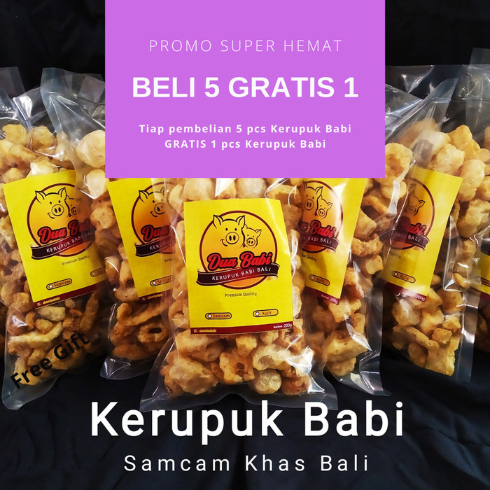 

[PROMO SUPER HEMAT] BELI 5 GRATIS 1 KERUPUK BABI SAMCAM 100gr