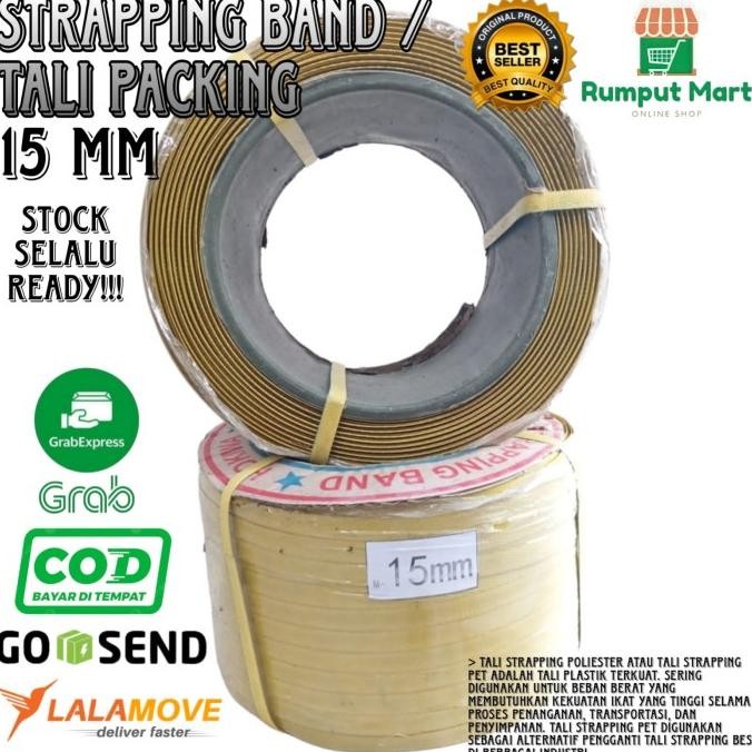 

tali strapping band 15 mm tali packing warna kuning harga per roll