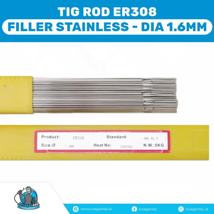 Ready Kawat Las Argon/Tig Rod/ Filler Stainless ER308 diameter 1.6mm