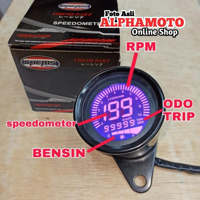 Spidometer Tachometer Bensin Rpm Digital Bulat Speedometer Universal