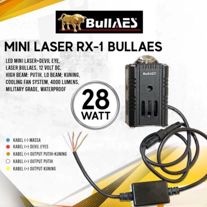 Lampu D2 Laser Bullaes Rx-1 28 Watt Rx 1 Putih Kuning
