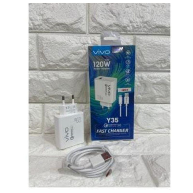 TC Charger Ori 100 Vivo Y35, 120WV8/Micro  Colokan Type-C Support FastCharging_
