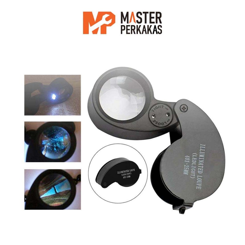 

Kaca Pembesar Geologi LED 40x 25mm AE77 MP / Illuminated Lipat / Loupe Lampu Lup Gemstone Lensa Perhiasan Batuan