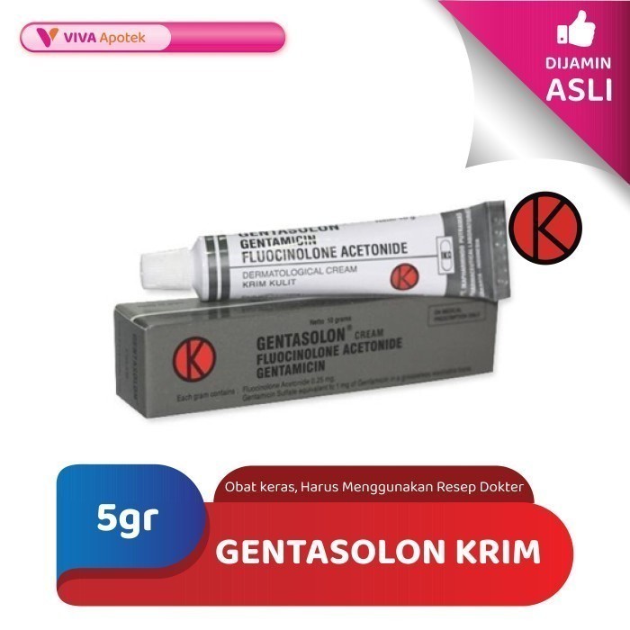 Gentasolon Krim / Infeksi Kulit / Gatal / Pembengkakan (5 Gram)