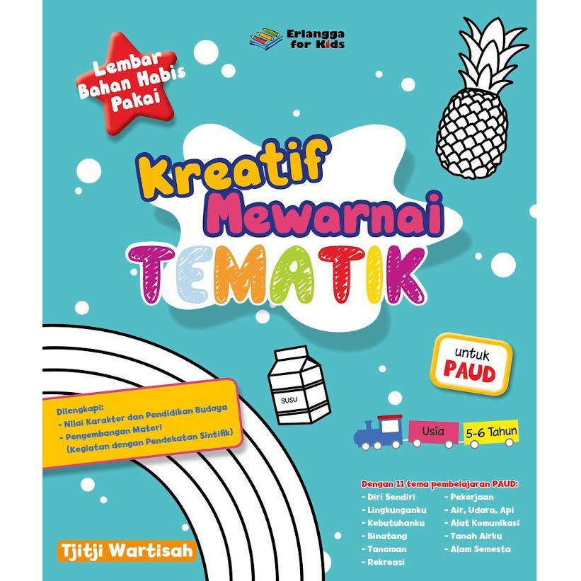 Buku PAUD / TK KREATIF MEWARNAI TEMATIK Usia 5 - 6 Tahun