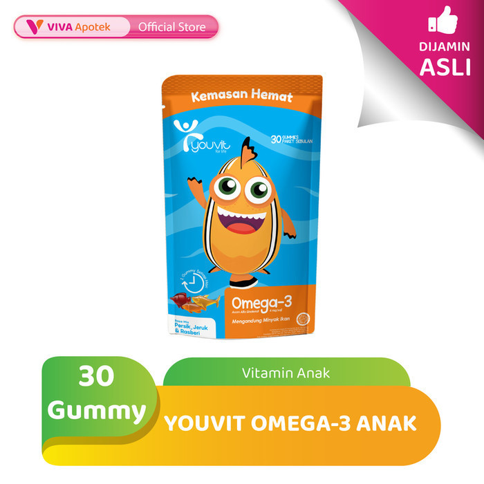 Youvit Omega-3 Anak Kemasan Hemat Pack (30 gummy)