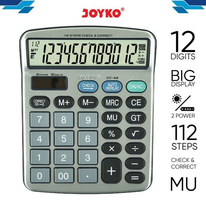 

Calculator Kalkulator Joyko CC-46 12 Digits Check Correct