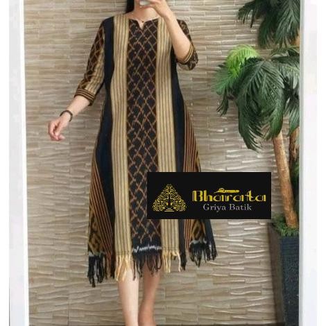 Baju Batik Dress Tenun Ikat Etnik Khas Motif Toraja Jumbo