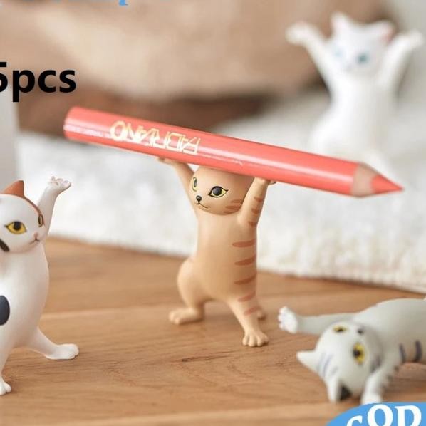 

5Pcs Dancing Cat Holder Multifungsi Cat Stand Holder Untuk Holder