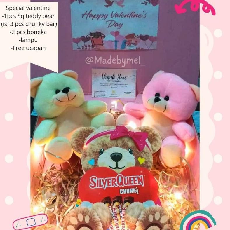 

fgk-45 Hampers valentine / coklat valentine / Silverqueen teddy bear / Silverqueen beruang / hampers coklat premium / hampers lebaran / kado coklat / hampers coklat / kado valentine / hampers / gift box / box hampers / coklat Berkualitas