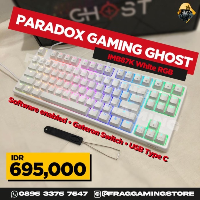 Terpopuler Paradox Gaming Ghost Ibm87K / Ibm 87K White Tkl Mechanical Keyboard