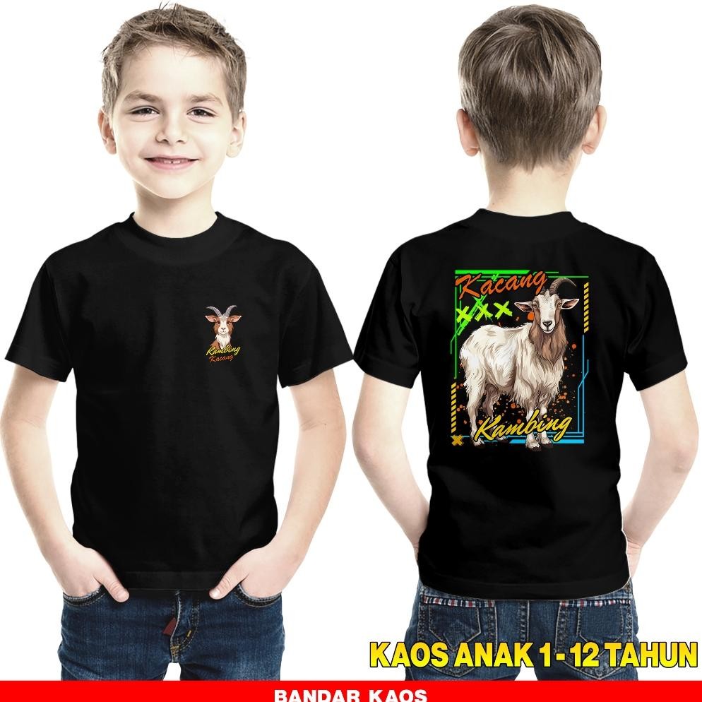Limited Kaos Anak Qurban Kambing Kacang Usia 1-12 Tahun - Kaos Premium - Baju Anak Cowok Cewek - Baj