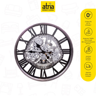 Atria Patrick Jam Dinding Model Gear 60x60 Cm Silver