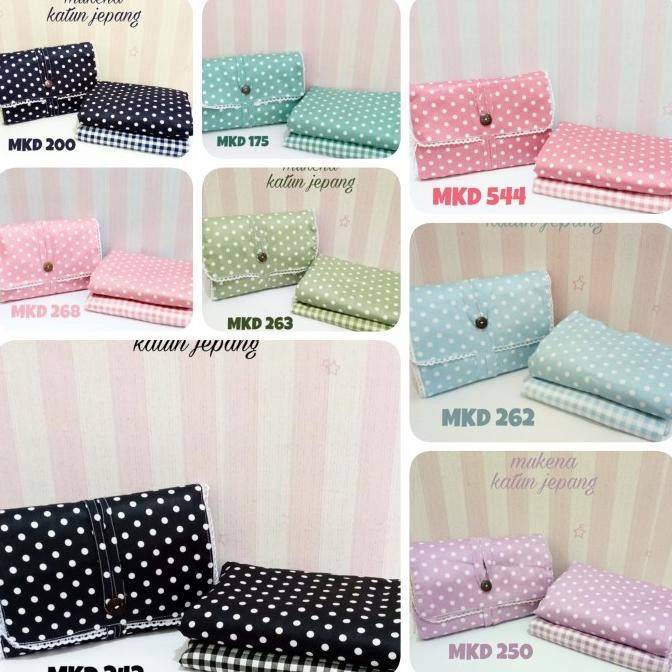 Mukena katun jepang polkadot