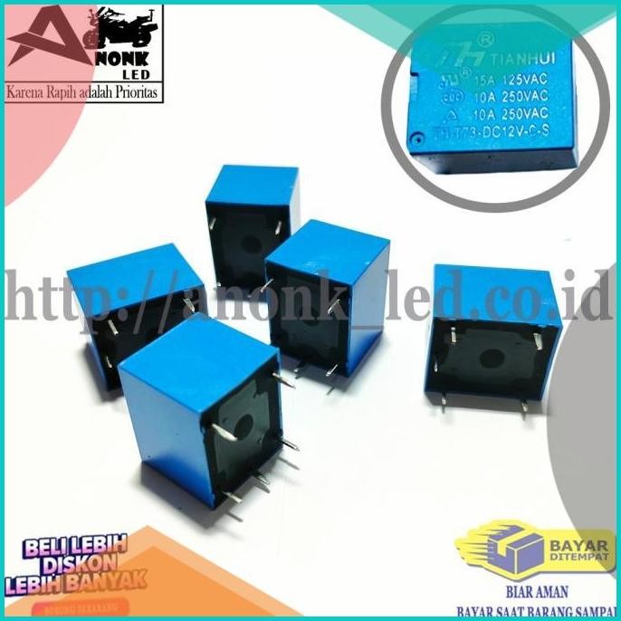 Relay 5kaki 12V 10A / Relay 5pin DC 12V / Relay 12Volt 5kaki 8JVLZ4 sp