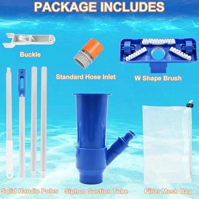 Sikat Vaccum Kolam Renang + Tongkat Alat Vacuum Kolam Renang Set Brush