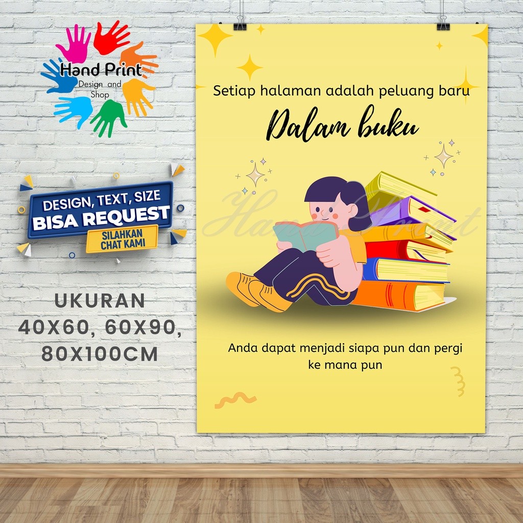 Spanduk Banner MMT Ayo Membaca Pojok Baca Pendidikan Motivasi Anak Buku Perbustakaan