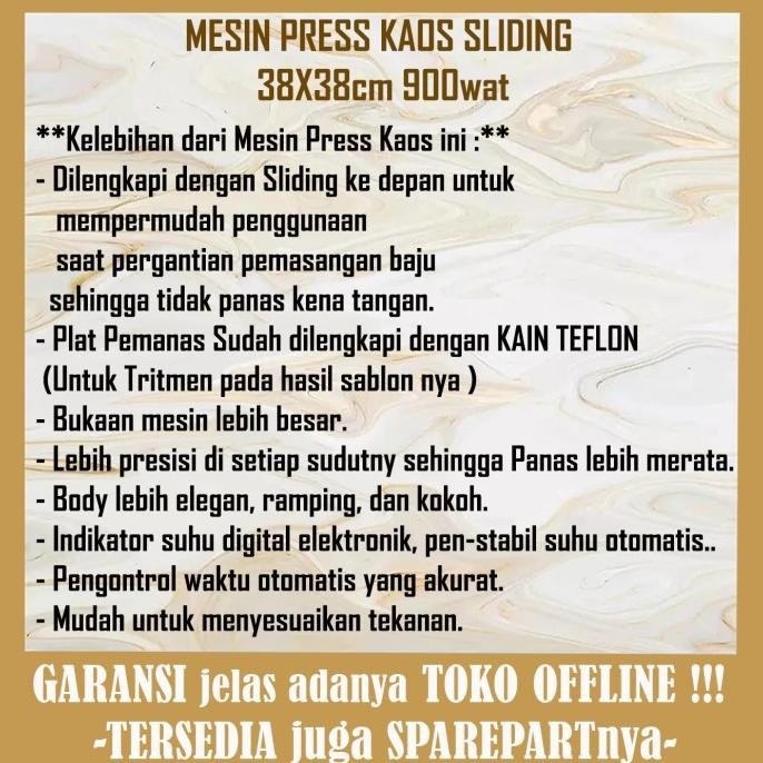 Mesin Press Kaos Sliding 38X38Cm / Heat Press Sliding 38 X 38 Cm