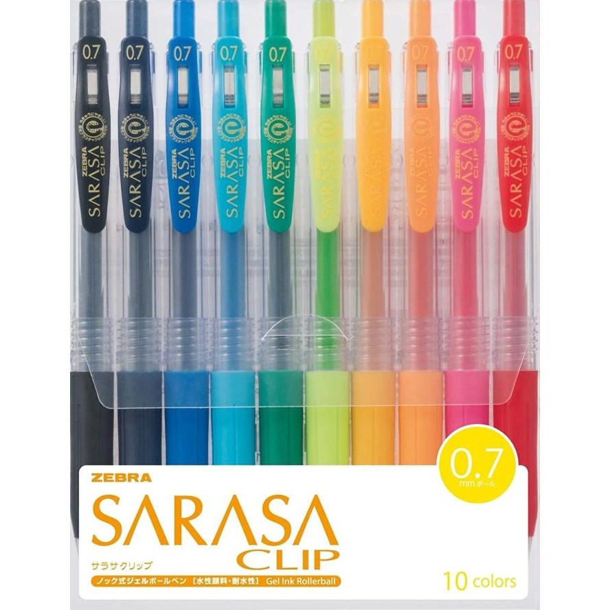 

TERBARU - Zebra Sarasa Clip Gel Ballpoint Pen 0.3 0.4 0.5 0.7 10 Color Set