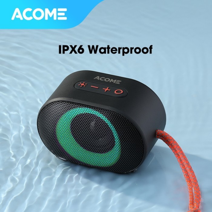 ACOME Speaker Bluetooth 5.0 TWS 10W lampu IPX6 Waterproof RGB A10