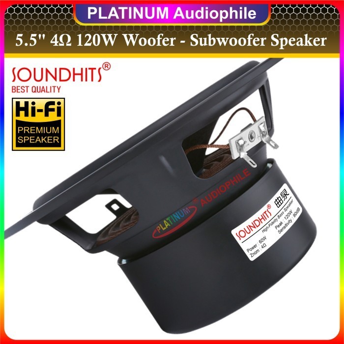 Speaker 5.25 Inch Subwoofer Woofer Bass 4 ohm 160 Watt 5" Hifi Premium
