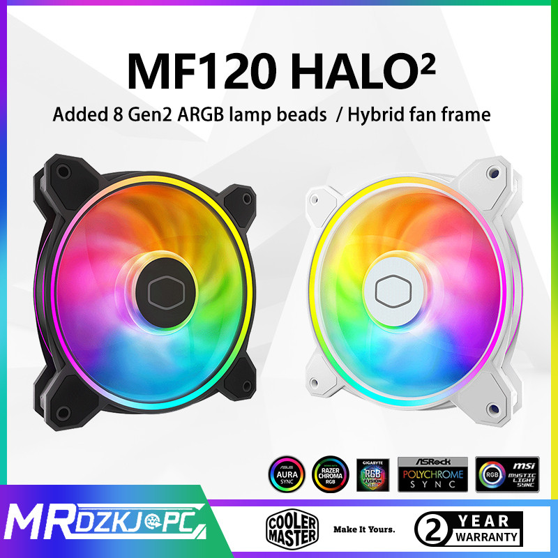 [Peningkatan Baru] Cooler Master MF120 HALO V2 ARGB MF140 HALO II Kipas CPU 120Mm 5V 3PIN Loop Ganda
