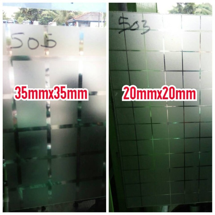 Kacafilm Sunblast Sticker Kaca Motif Kotak Kotak Buram