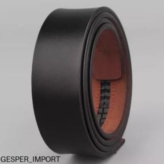 Tali Ikat Pinggang Kulit Asli Tanpa Lapisan Model Rel Otomatis .