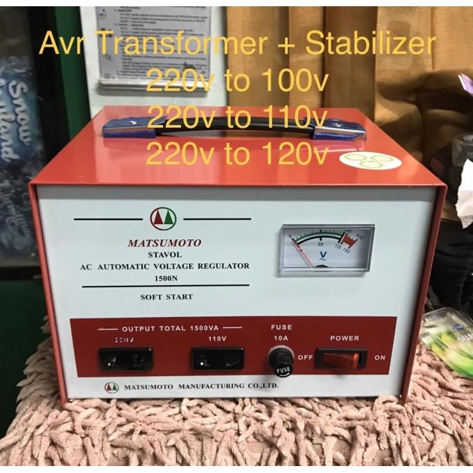 Avr transformer + stabilizer 1500W 220v ke 120v 220v ke 110v 220v moto