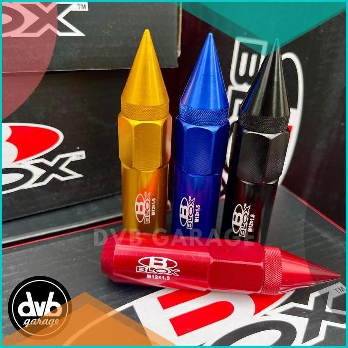 Lugnut BLOX Runcing Panjang 2 Model Long Baut Roda Racing 1.5 1.25 Nut