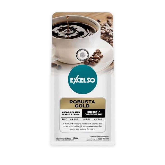 

Excelso Robusta Gold Biji 200G Twin Pack