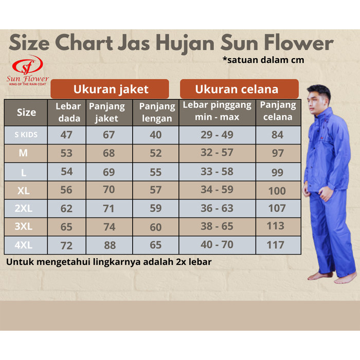 Jas Hujan Original Sun Flower Size Xl