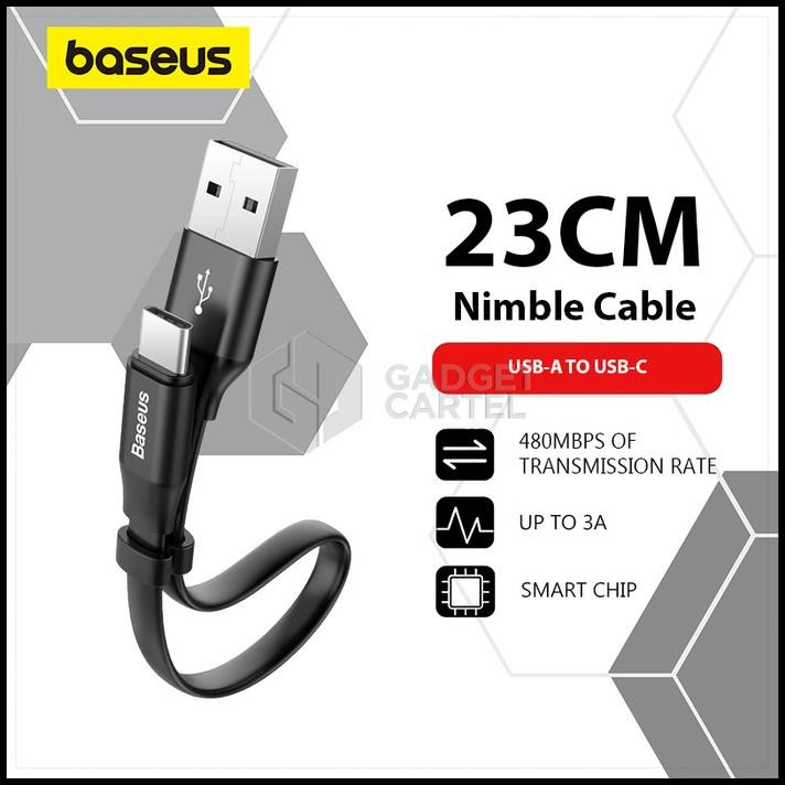 Kabel Pendek Powerbank Pb Baseus Nimble Charger Usb To Type-C Fast Charging Samsung Xiaomi